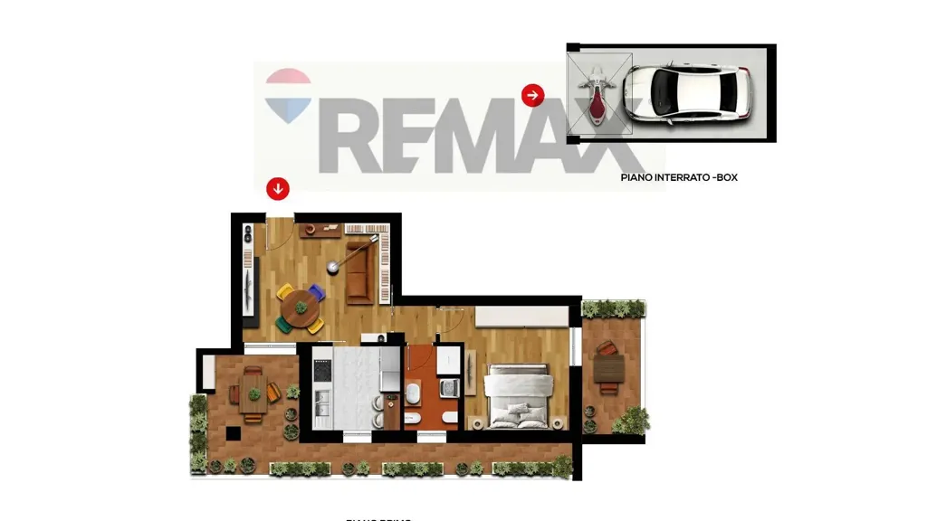 Plan - Modern Apartment with Terrace in Bergamo