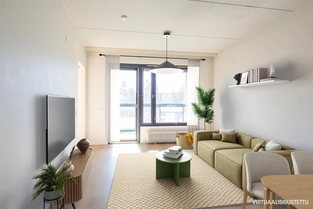 Living Room - Apartment with Balcony in Korso, Vantaa