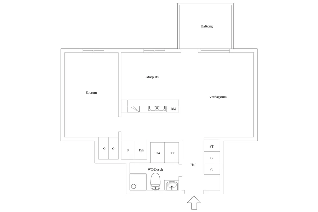Plan - Apartment with Balcony and Solari in Eriksberg