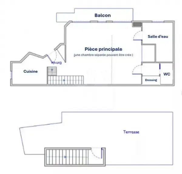 Plan - Appartement 2 pièces à Paris 16ème
