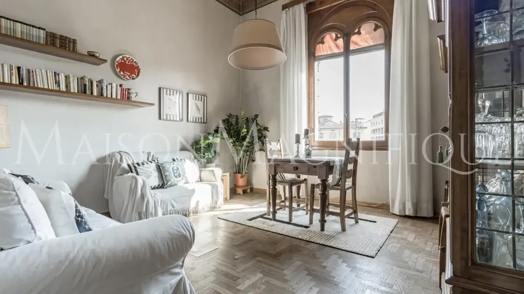 Living Room - Historic Apartment with Views in Bologna Centre