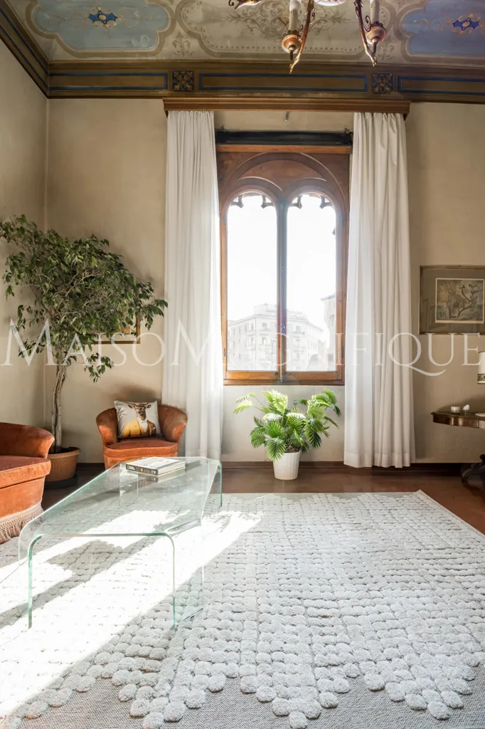 Living Room - Historic Apartment with Views in Bologna Centre