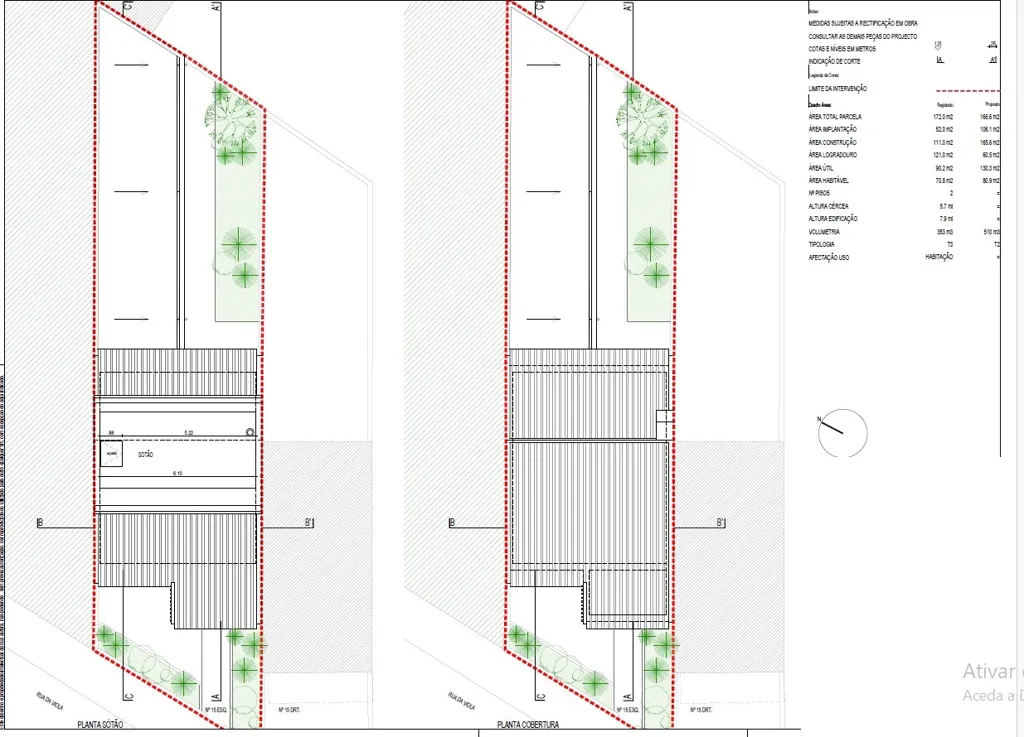 Plan - T4 Beachfront House with Approved Project in Consolação