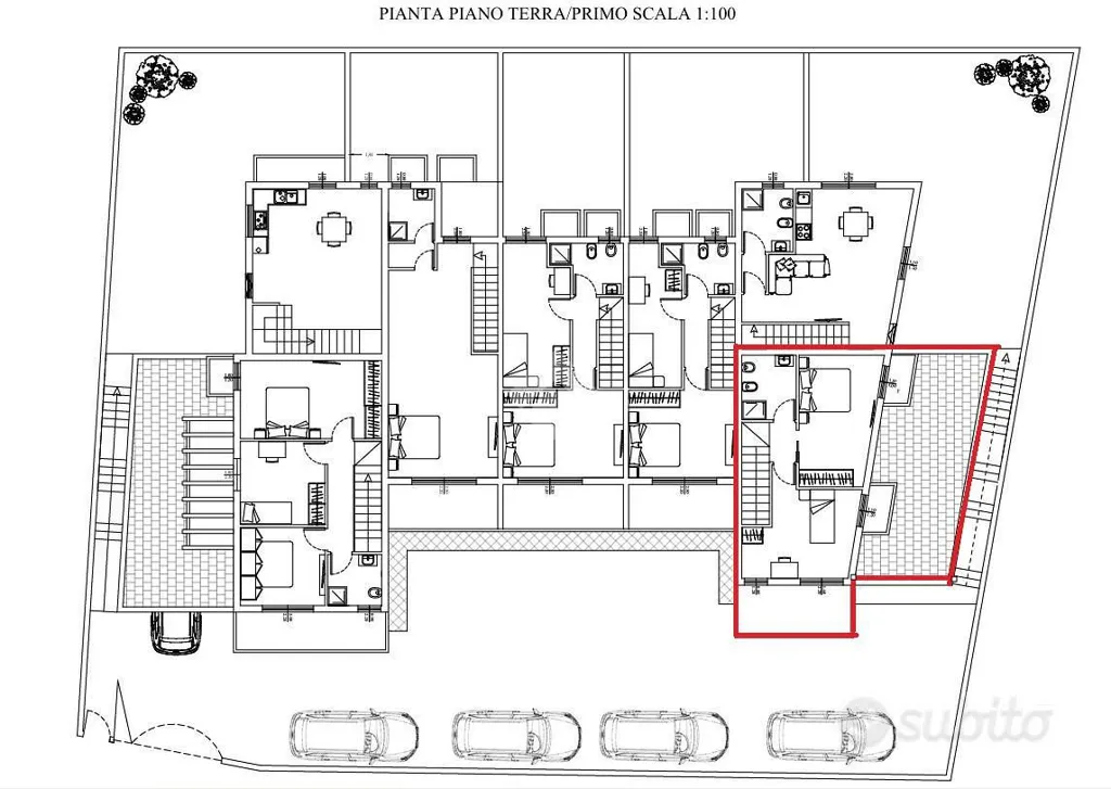 Plan - Terraced Villa with Garden in Cagliari