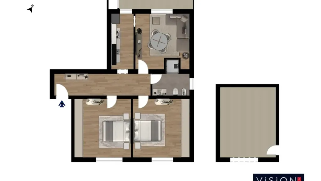 Plan - Quadrilocale with Balcony and Garage in Certaldo