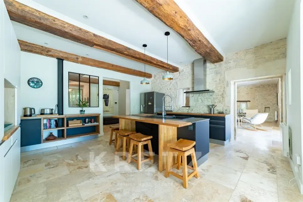 Cucina - Renovated Barn with Pool near Nîmes