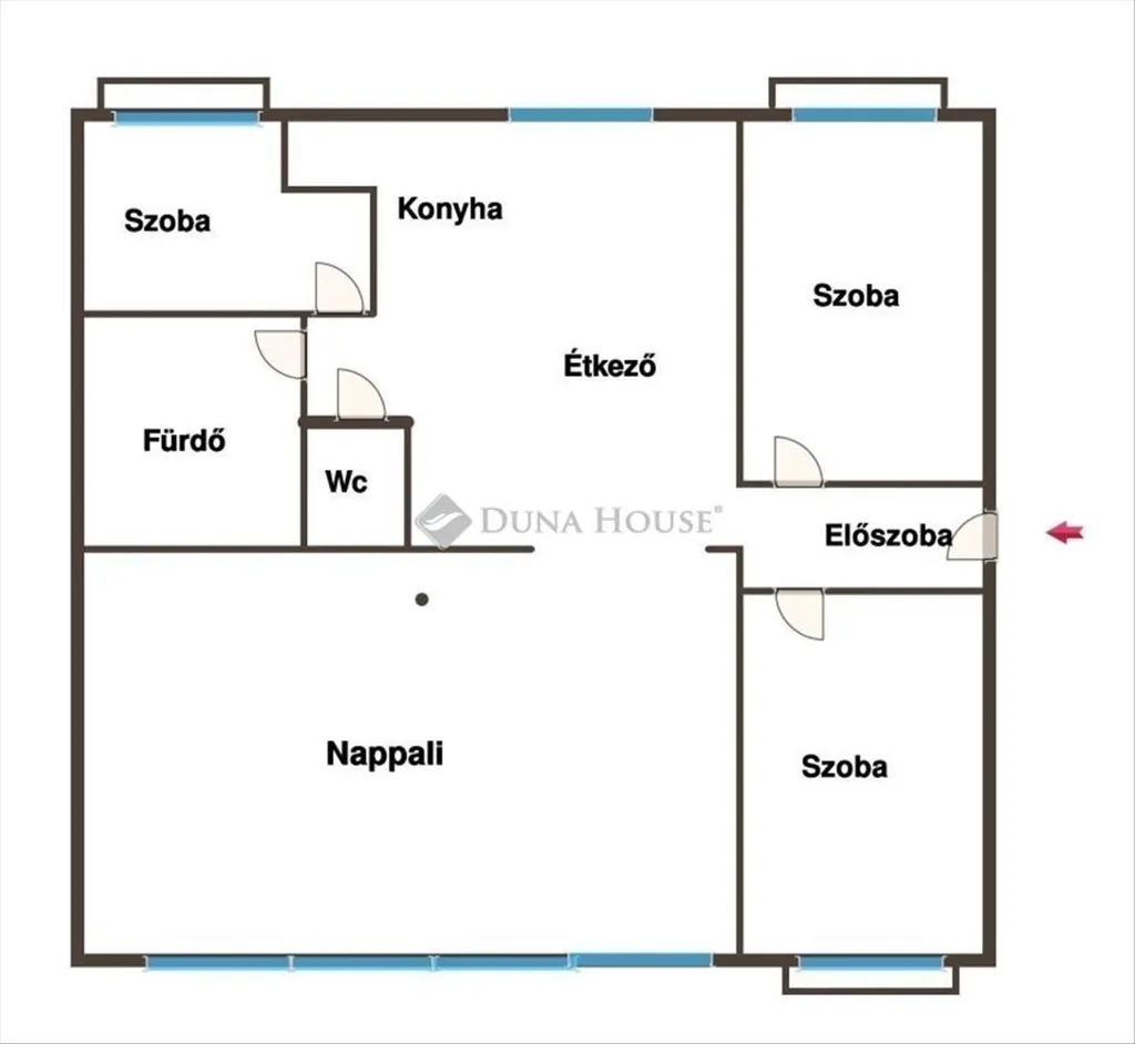 Floor Plan - Modern Flat with Balcony in Budapest XVI