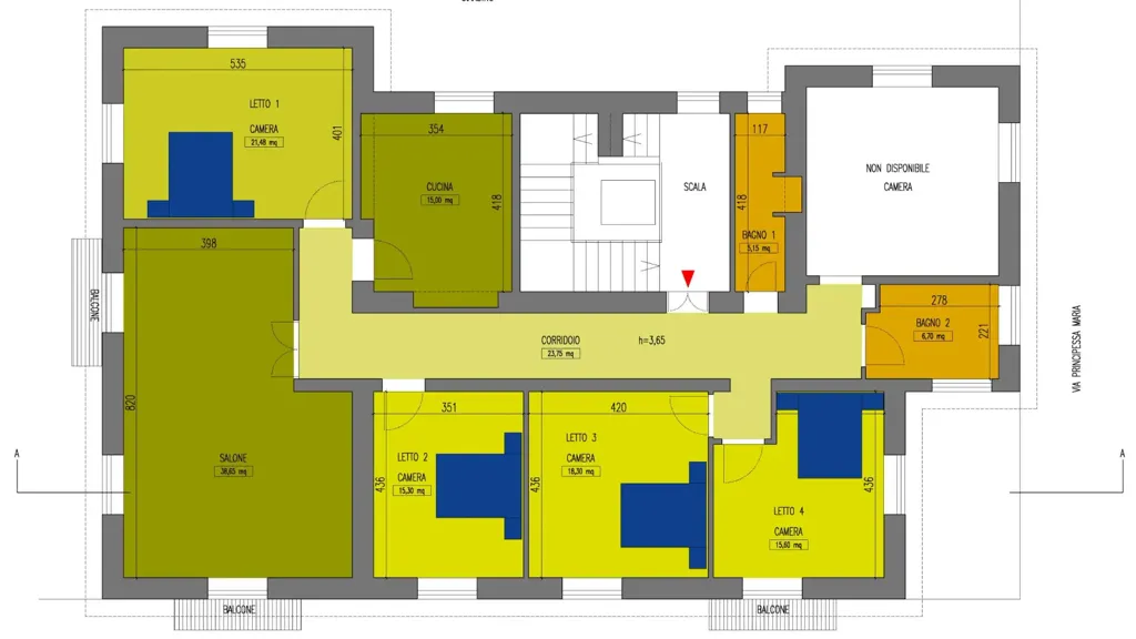 Plaan - Apartment with Balcony in Sassari