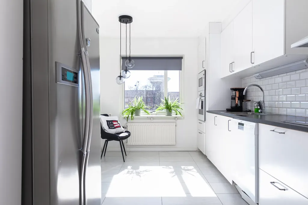 Cuisine - Renovated Two-Bedroom Flat with Balcony in Bjuv