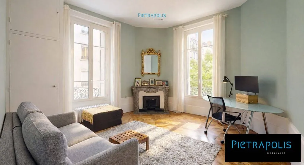 Living Room - Characterful Flat with Church View in Lyon 7th