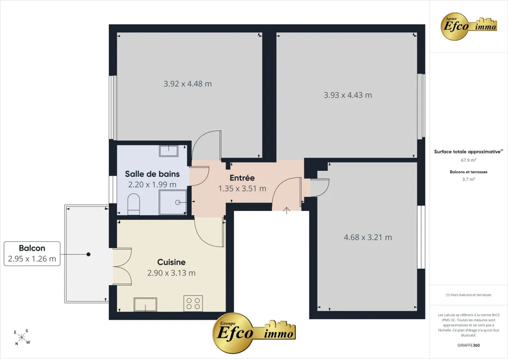 Planimetria - Renovated Flat with Balcony near Border