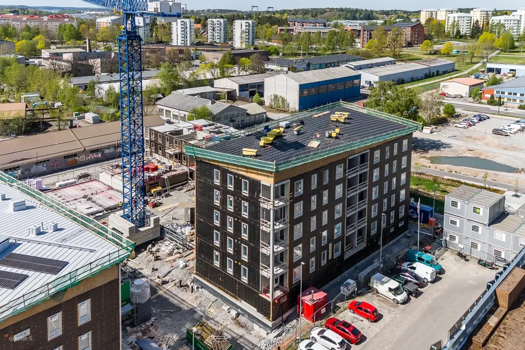 Aerial - Modern Apartment with Balcony in Iso-Heikkilä