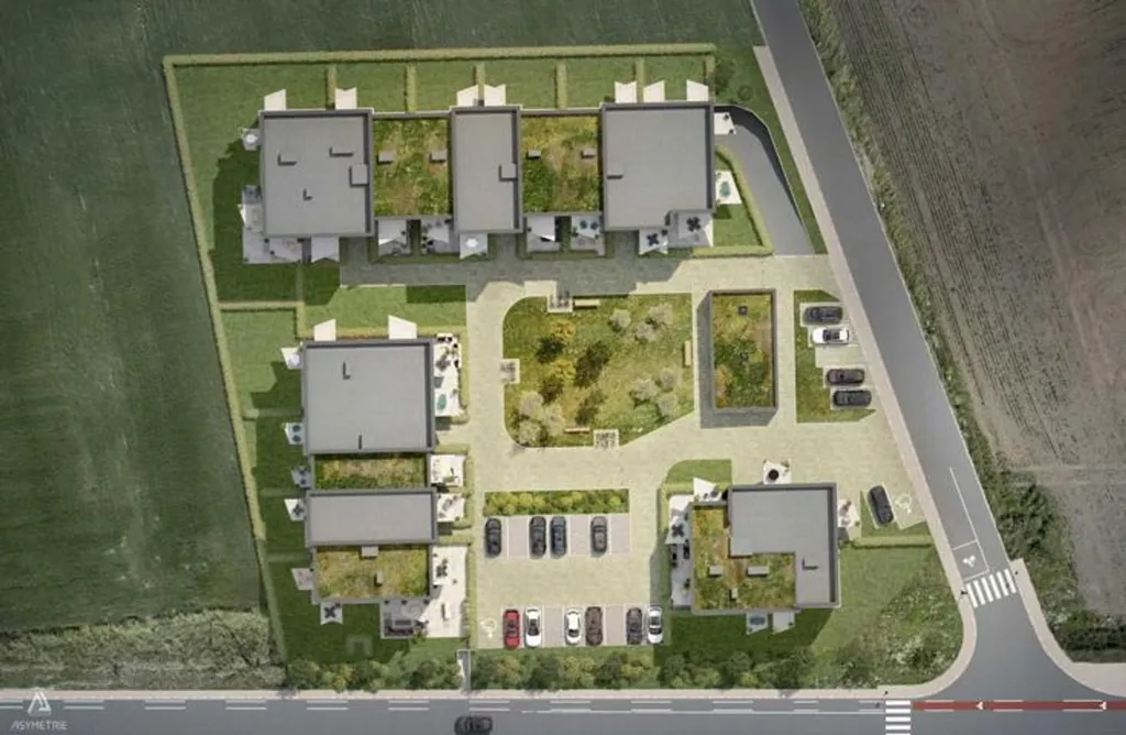 Vue aérienne - Appartements Neufs avec Vues sur les Champs à Gembloux
