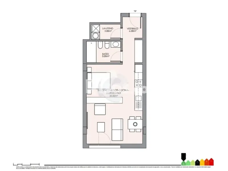 Plan - Studio with Solar Heating in Ronda Outeiro