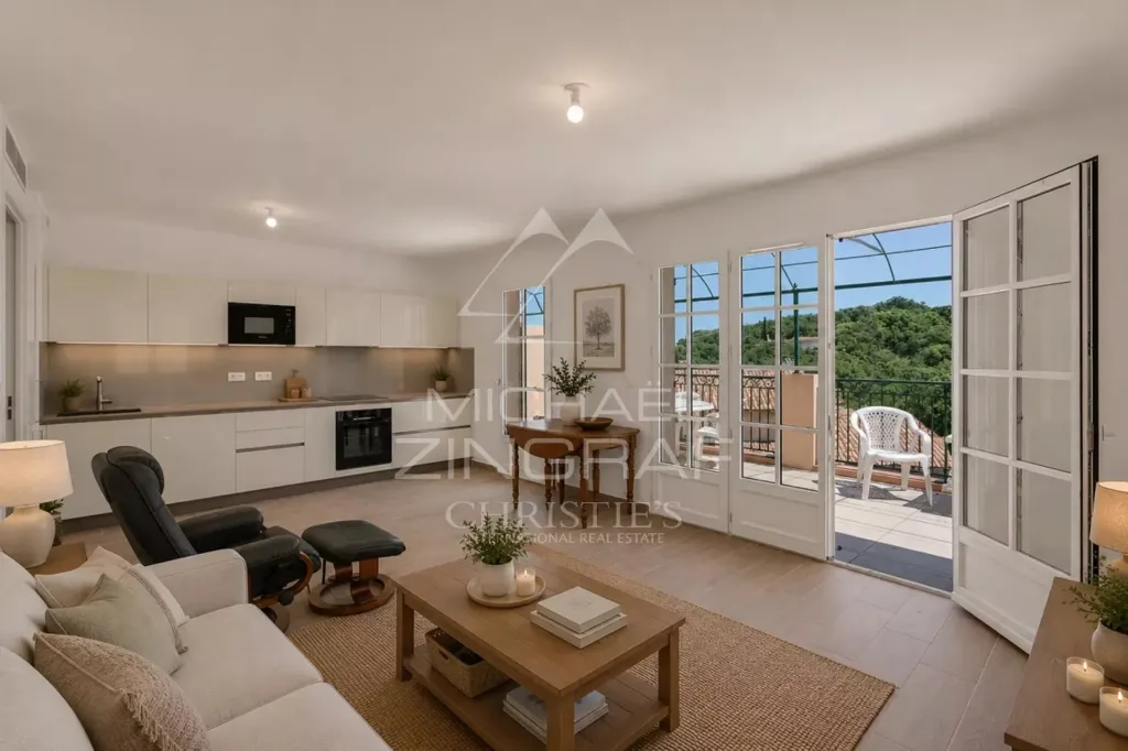 Séjour - Appartement avec Terrasse et Piscine à Grimaud