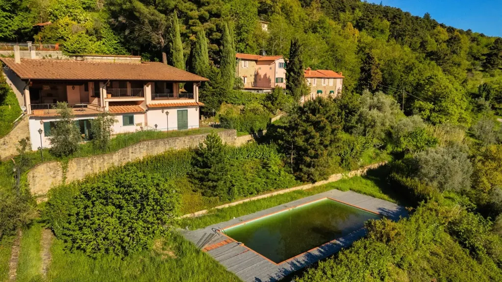 Õhuvaade - Charming Rustico with Pool in Reggello