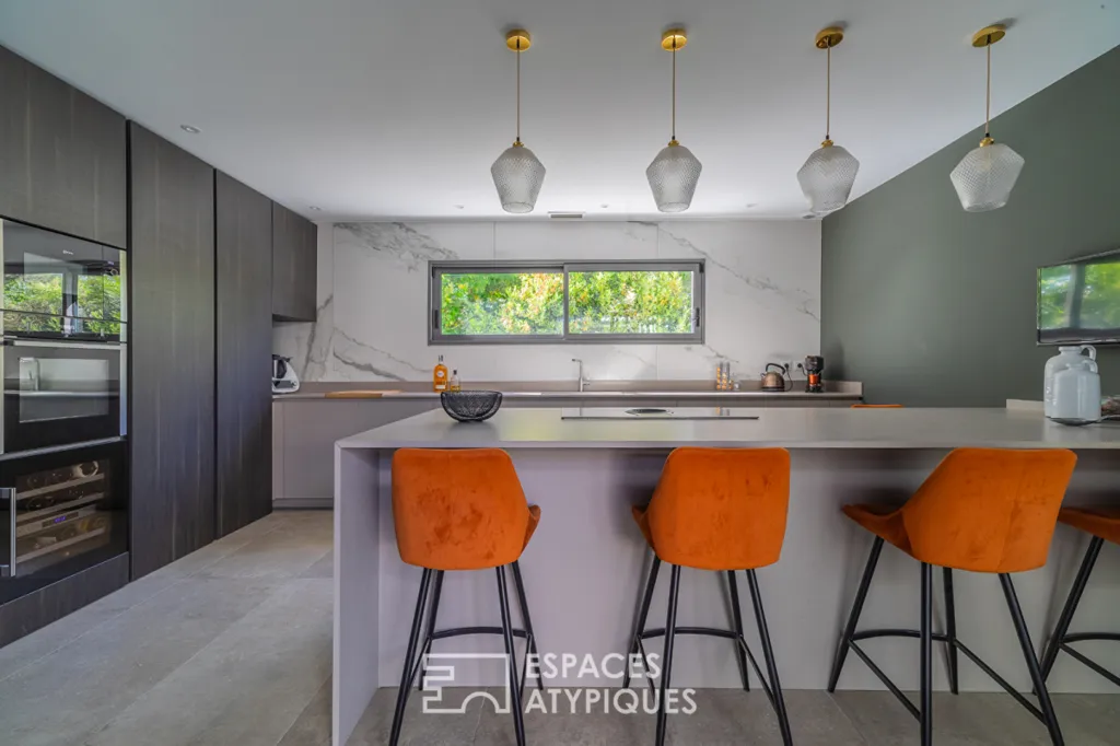 Cuisine - Villa d'Architecte avec Piscine au Pic Saint-Loup