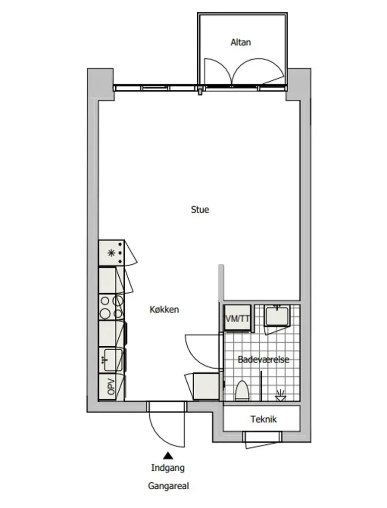 Plan - One-Bedroom Apartment in ObelHus, Aalborg
