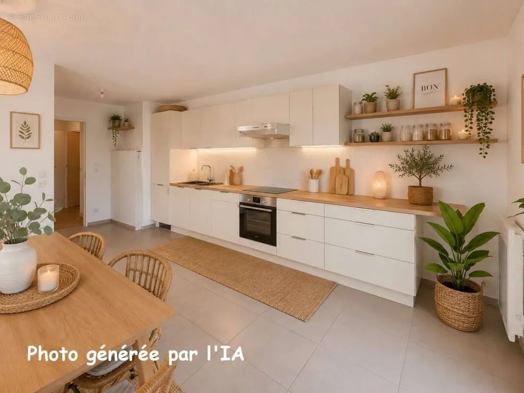 Cuisine - Appartement T4 avec Terrasse et Vue Étang à Côté Bas Saint Clair