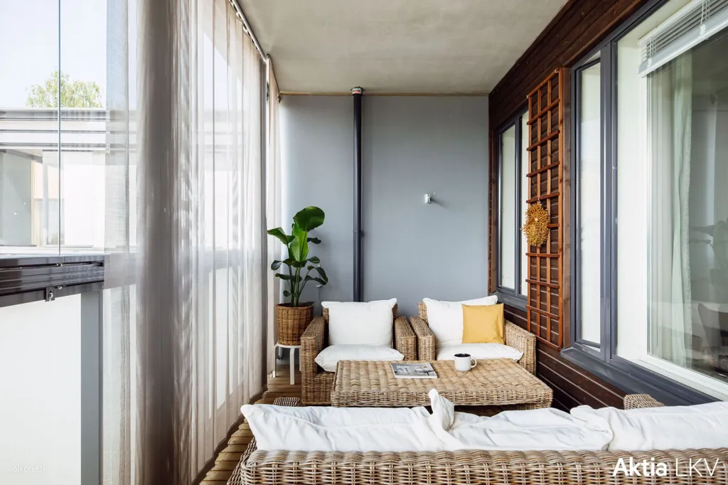 Balcony - Modern City Flat with West Balcony in Espoo