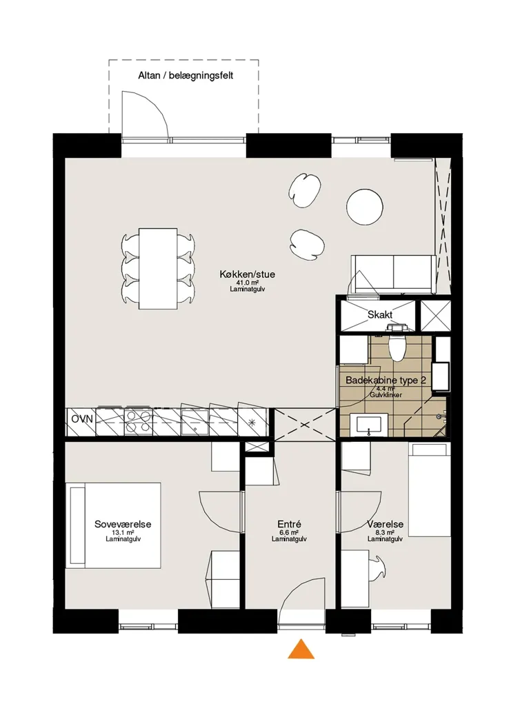 Planimetria - Bright Apartment with Balcony in Silkeborg