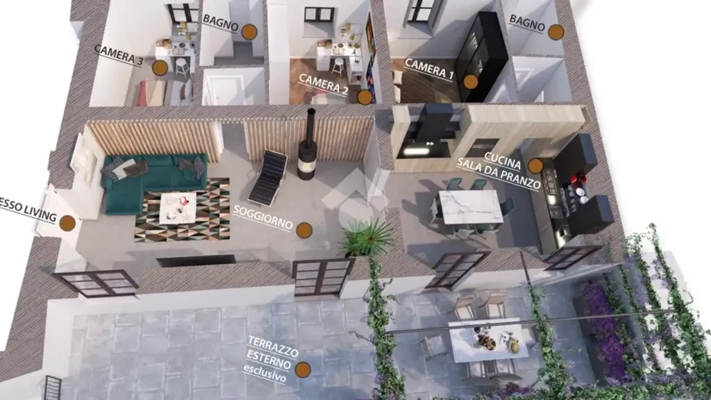 Plan - Historic Apartment with Terrace in Saluzzo