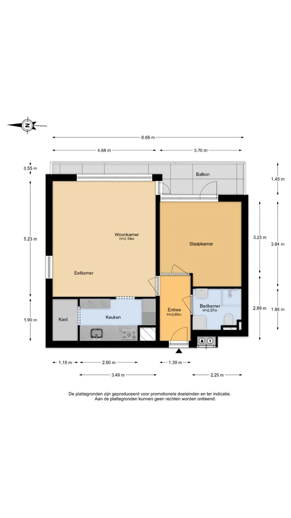 Plan - Modern Corner Flat with Panoramic View in Haarlem
