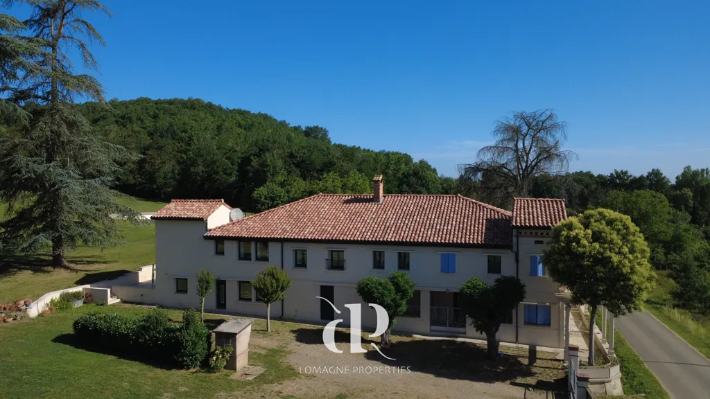 Vista aerea - Two-Roomed Houses with Pool in Lomagne