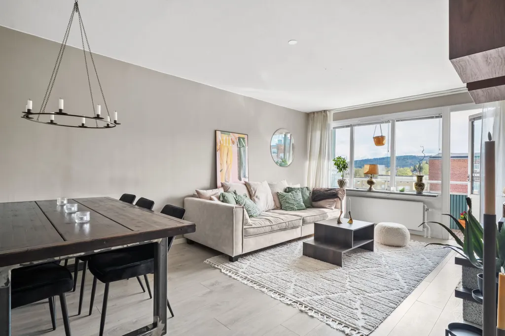 Séjour - Spacious Two-Bedroom Flat with Balcony in Central Timrå