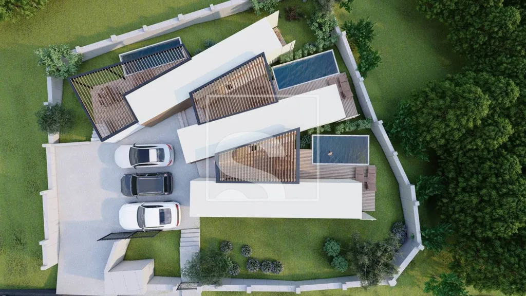 Vista aerea - Modular House with Pool in Marčana