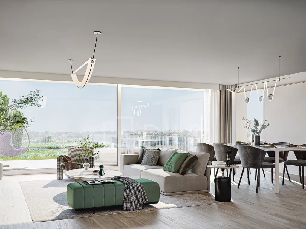 Séjour - T2 Apartment with River View in Vila Nova de Gaia