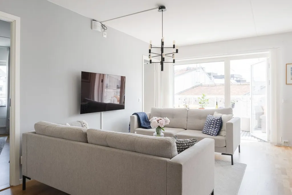 Living Room - Apartment with South-Facing Balcony in Västra Hamnen