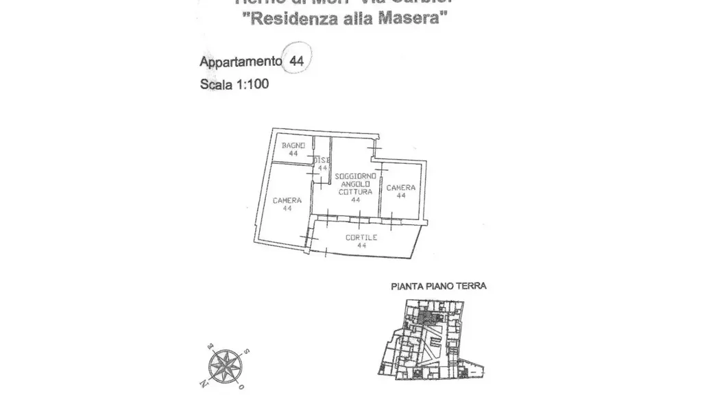 Plan - Armed Trilocale with Private Garden in Mori