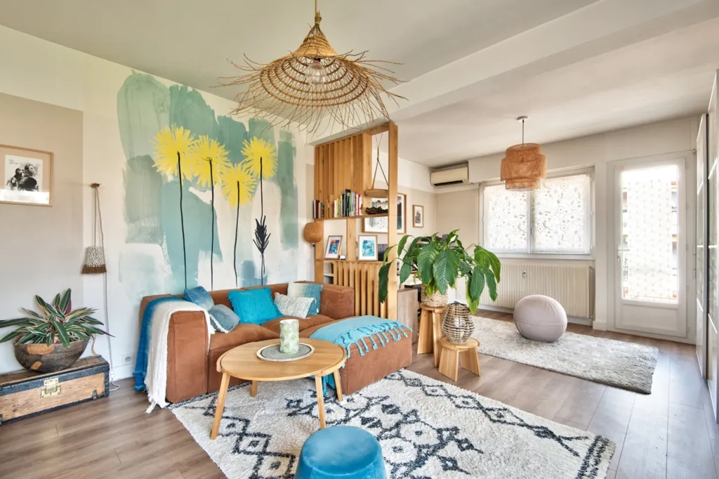 Séjour - Appartement avec Balcons et Vue sur les Collines à Nice Nord