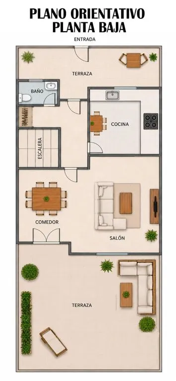 Plaan - Terraced House with Pool in Hospital