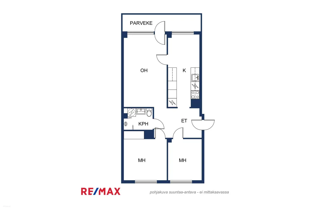 Plan - Modernised Flat with South-Facing Balcony in Etelä-Haaga