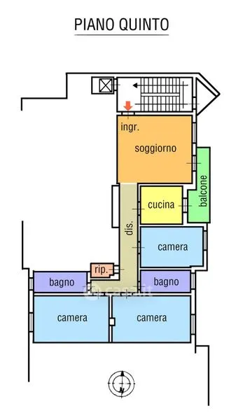 Planimetria - Apartment with Balcony and Garage in Voghera
