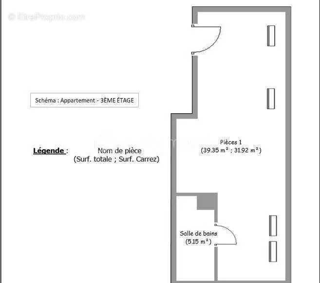 Plan - Studio dans Résidence Services à Verrières-le-Buisson