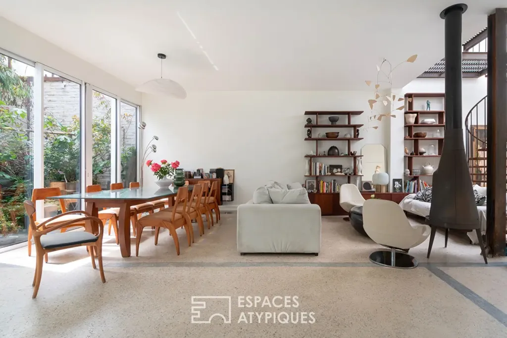 Söögituba - Loft with Indoor Pool in Charentonneau