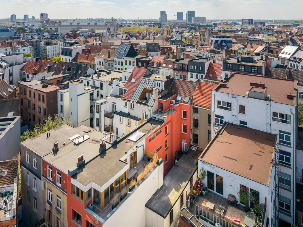 Vue aérienne - Penthouse Rénové avec Terrasse dans le Zuid d'Anvers