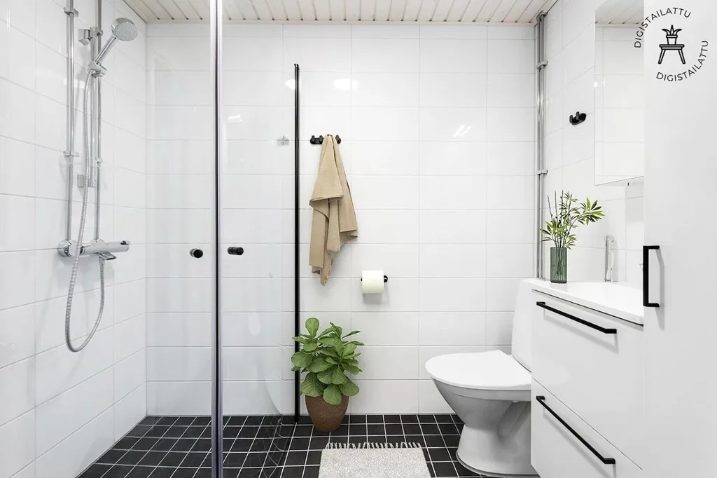 Vannitoad - Modern Flat with Glazed Balcony in Aurinkolahti