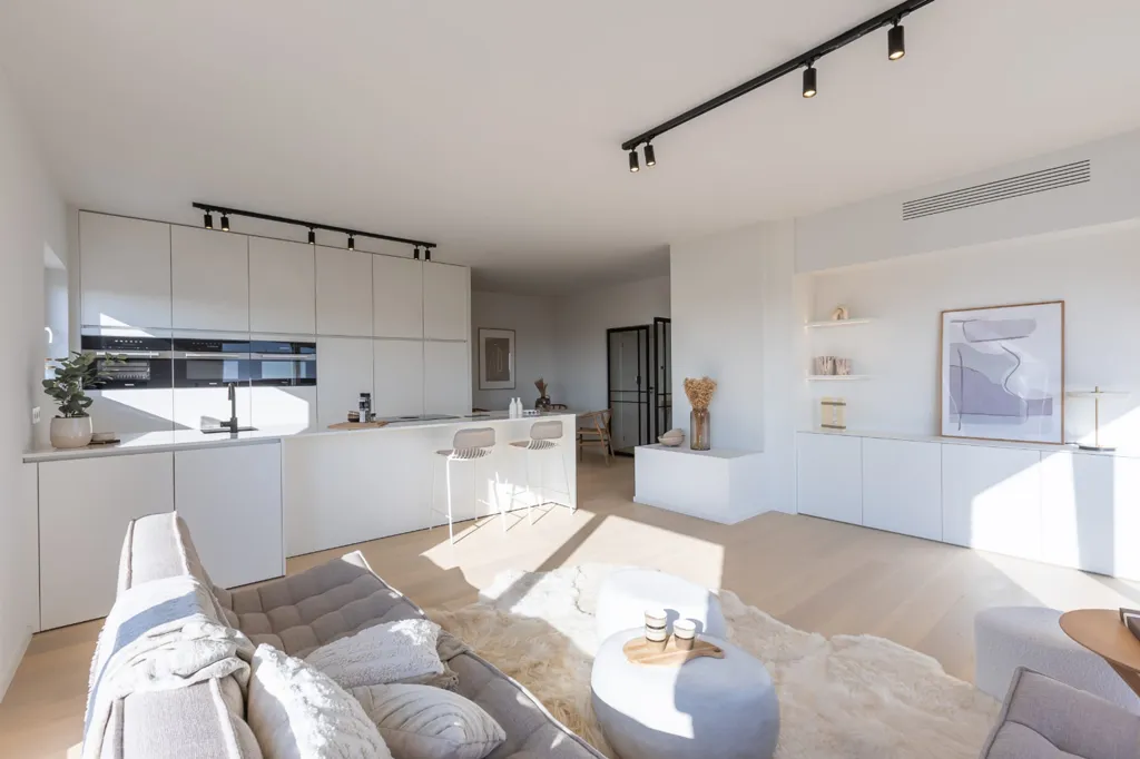 Séjour - Penthouse Rénové avec Terrasse à Ostende