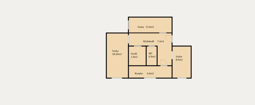 Plaan - Three-Bedroom Panel Flat in Oroszlány