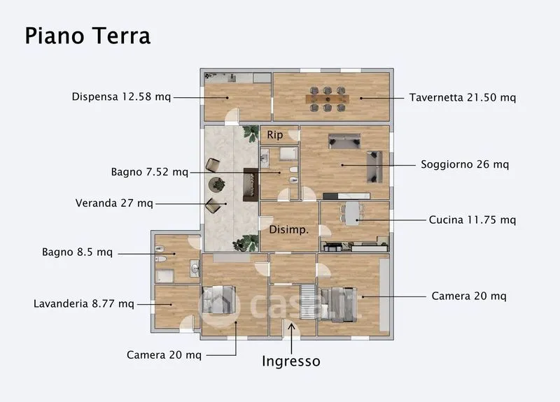 Plaan - Rustic Villa with Garden in Ravenna