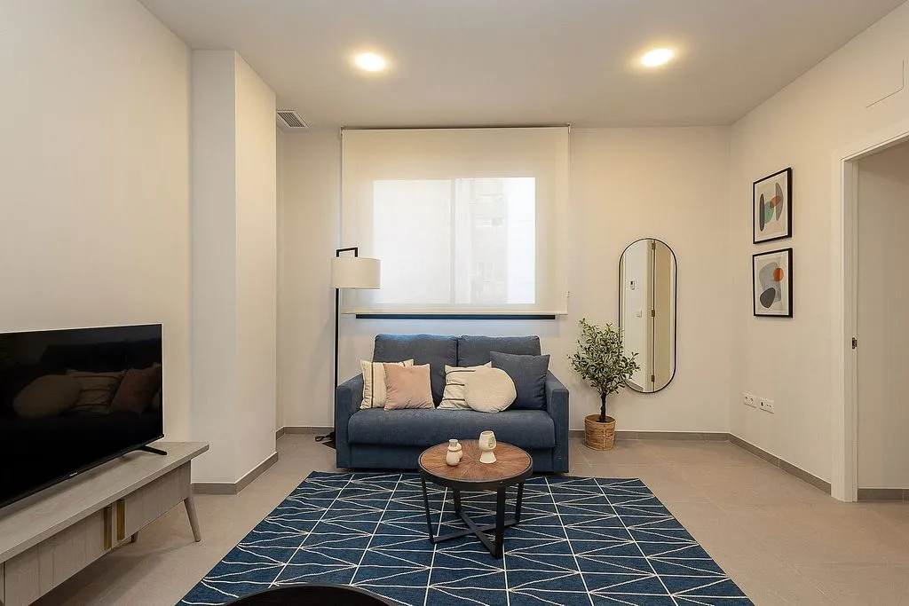 Living Room - Modern Flat with Balcony in Nou Moles, Valencia