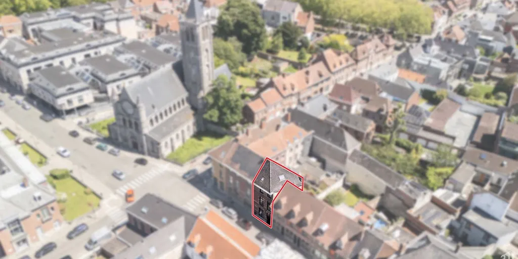 Vue aérienne - Studio avec Vue sur Rue du Château à Tournai