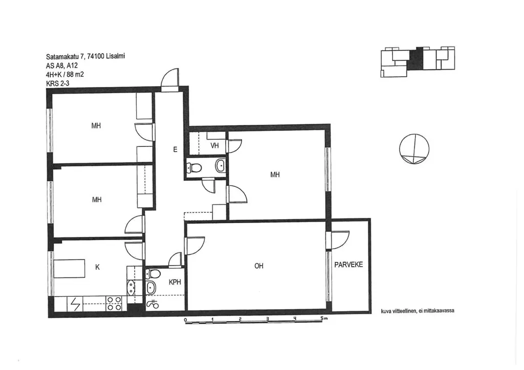 Planimetria - Apartment with Balcony in Iisalmi Centre