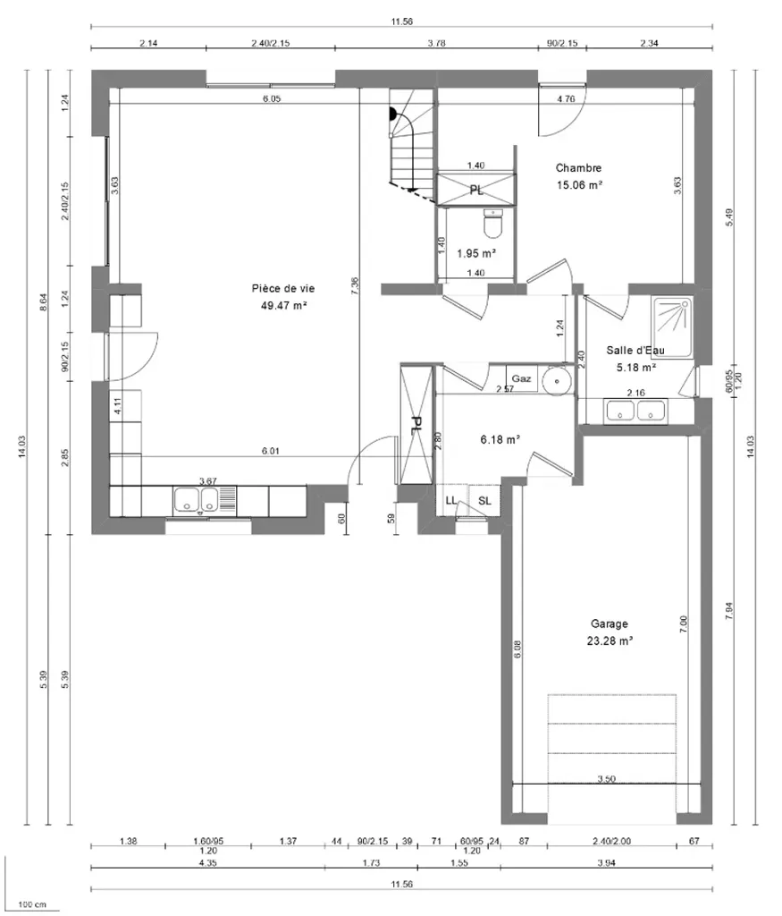Plan - Maison à construire avec jardin à Baugy