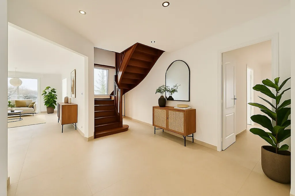 Hallway - Architectural House with Pool in Darois