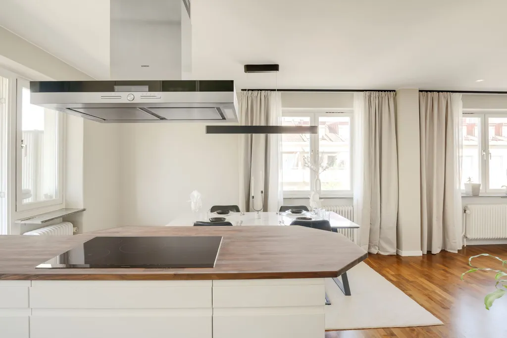 Kitchen - Corner Apartment with Park View in Norrköping